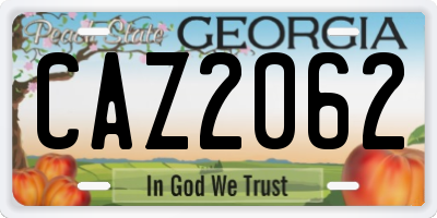 GA license plate CAZ2062