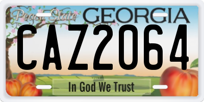 GA license plate CAZ2064