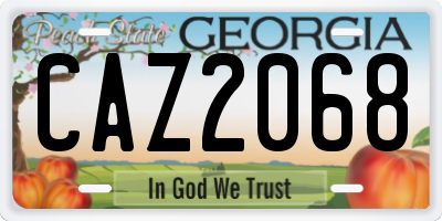 GA license plate CAZ2068