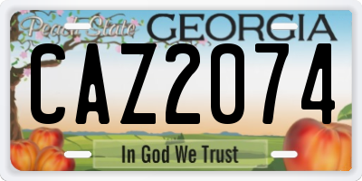 GA license plate CAZ2074