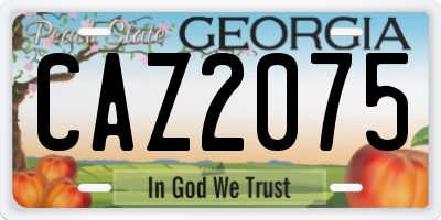 GA license plate CAZ2075