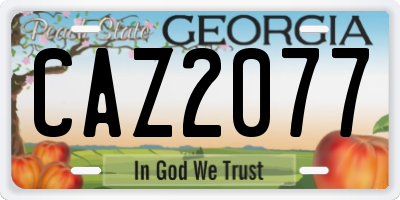 GA license plate CAZ2077