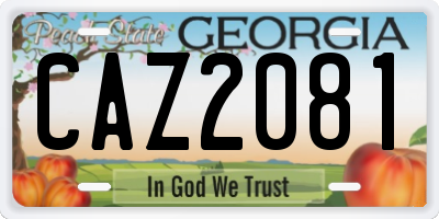 GA license plate CAZ2081