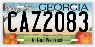 GA license plate CAZ2083