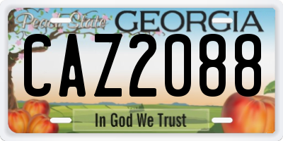GA license plate CAZ2088