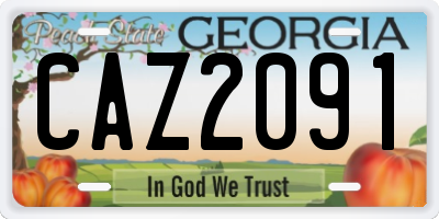 GA license plate CAZ2091