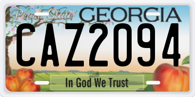 GA license plate CAZ2094