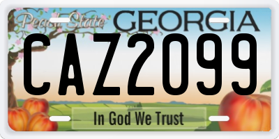 GA license plate CAZ2099