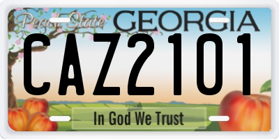 GA license plate CAZ2101