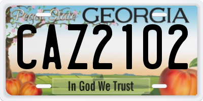 GA license plate CAZ2102