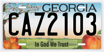 GA license plate CAZ2103
