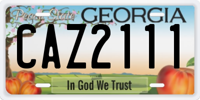 GA license plate CAZ2111