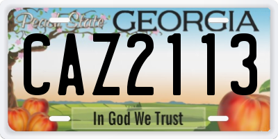 GA license plate CAZ2113