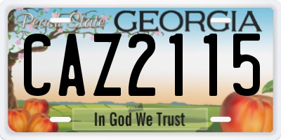 GA license plate CAZ2115