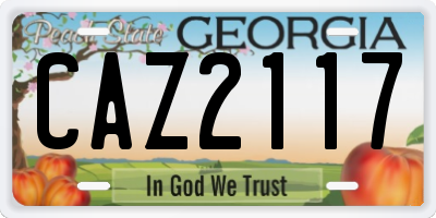 GA license plate CAZ2117