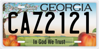 GA license plate CAZ2121
