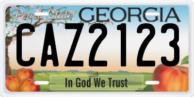 GA license plate CAZ2123