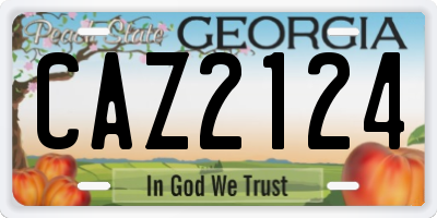 GA license plate CAZ2124
