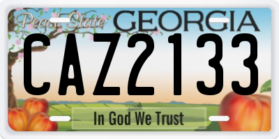 GA license plate CAZ2133