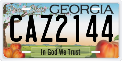 GA license plate CAZ2144