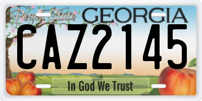 GA license plate CAZ2145