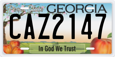 GA license plate CAZ2147