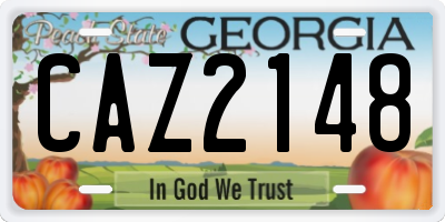GA license plate CAZ2148