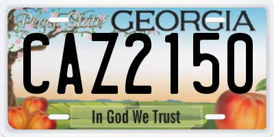 GA license plate CAZ2150