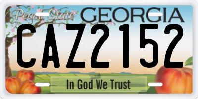GA license plate CAZ2152