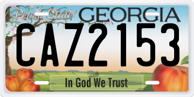 GA license plate CAZ2153