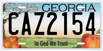 GA license plate CAZ2154