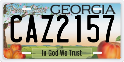 GA license plate CAZ2157