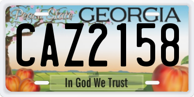 GA license plate CAZ2158