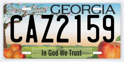 GA license plate CAZ2159