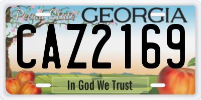 GA license plate CAZ2169