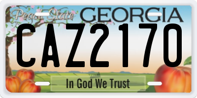 GA license plate CAZ2170