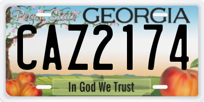GA license plate CAZ2174