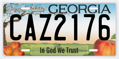 GA license plate CAZ2176