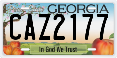 GA license plate CAZ2177