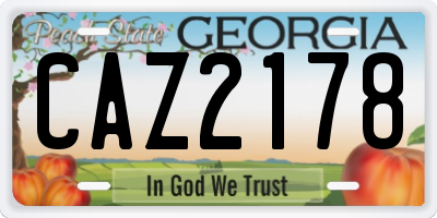 GA license plate CAZ2178