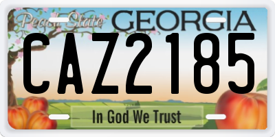 GA license plate CAZ2185