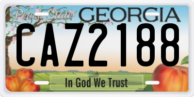 GA license plate CAZ2188