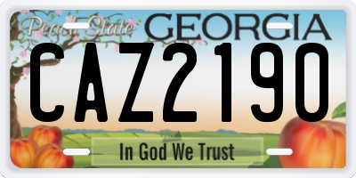 GA license plate CAZ2190