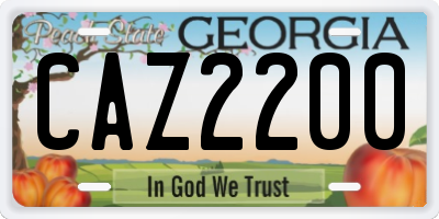 GA license plate CAZ2200