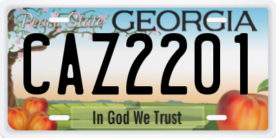 GA license plate CAZ2201