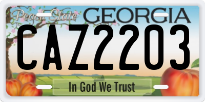 GA license plate CAZ2203