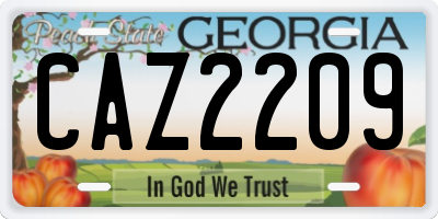 GA license plate CAZ2209