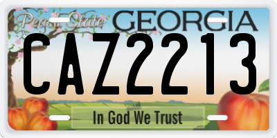 GA license plate CAZ2213
