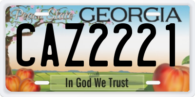 GA license plate CAZ2221