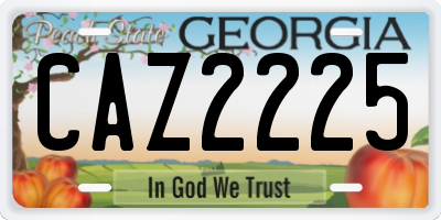 GA license plate CAZ2225